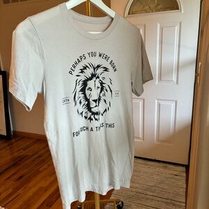 Anastasia Light Beige Tee with Black Lion Graphic